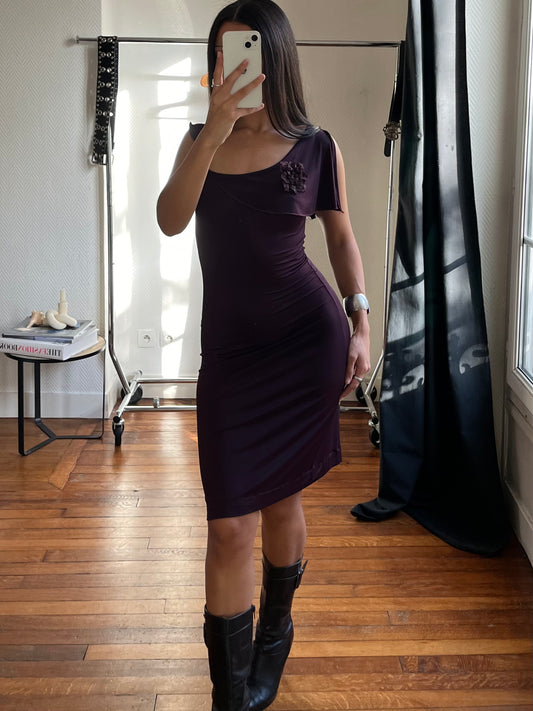 Vintage purple asymmetrical cocktail dress