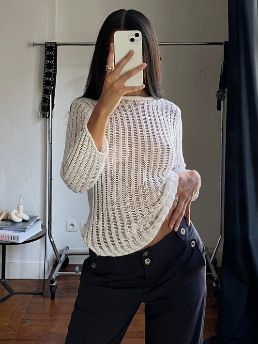 Vintage see through knitted pull over