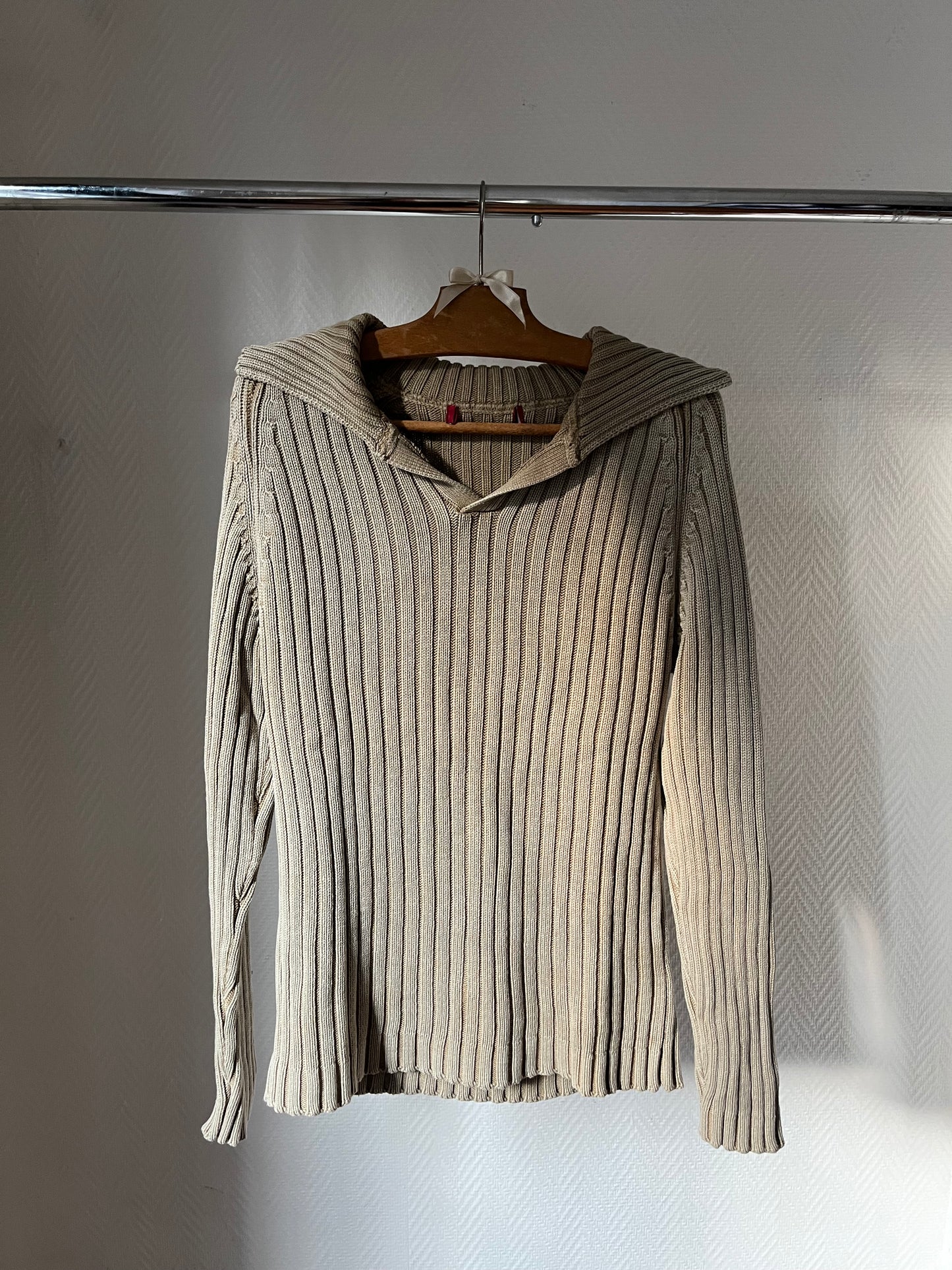 Vintage rib knitted pull over