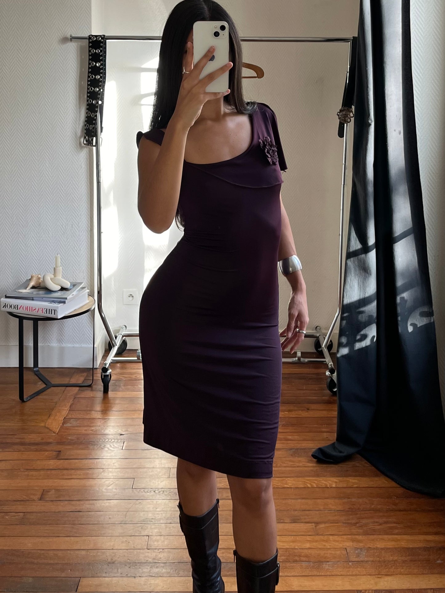 Vintage purple asymmetrical cocktail dress