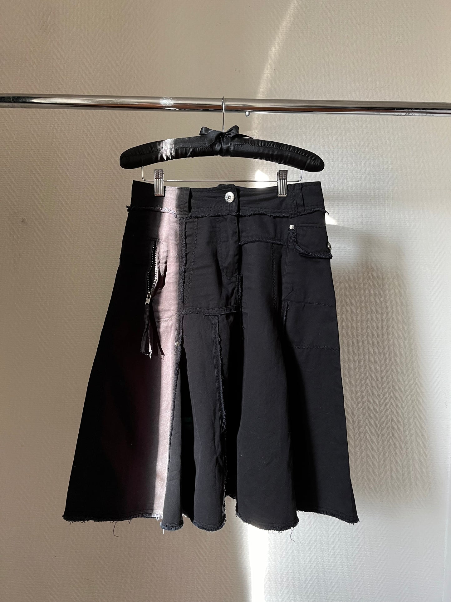 Vintage denim black skirt