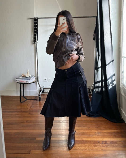 Vintage denim black skirt