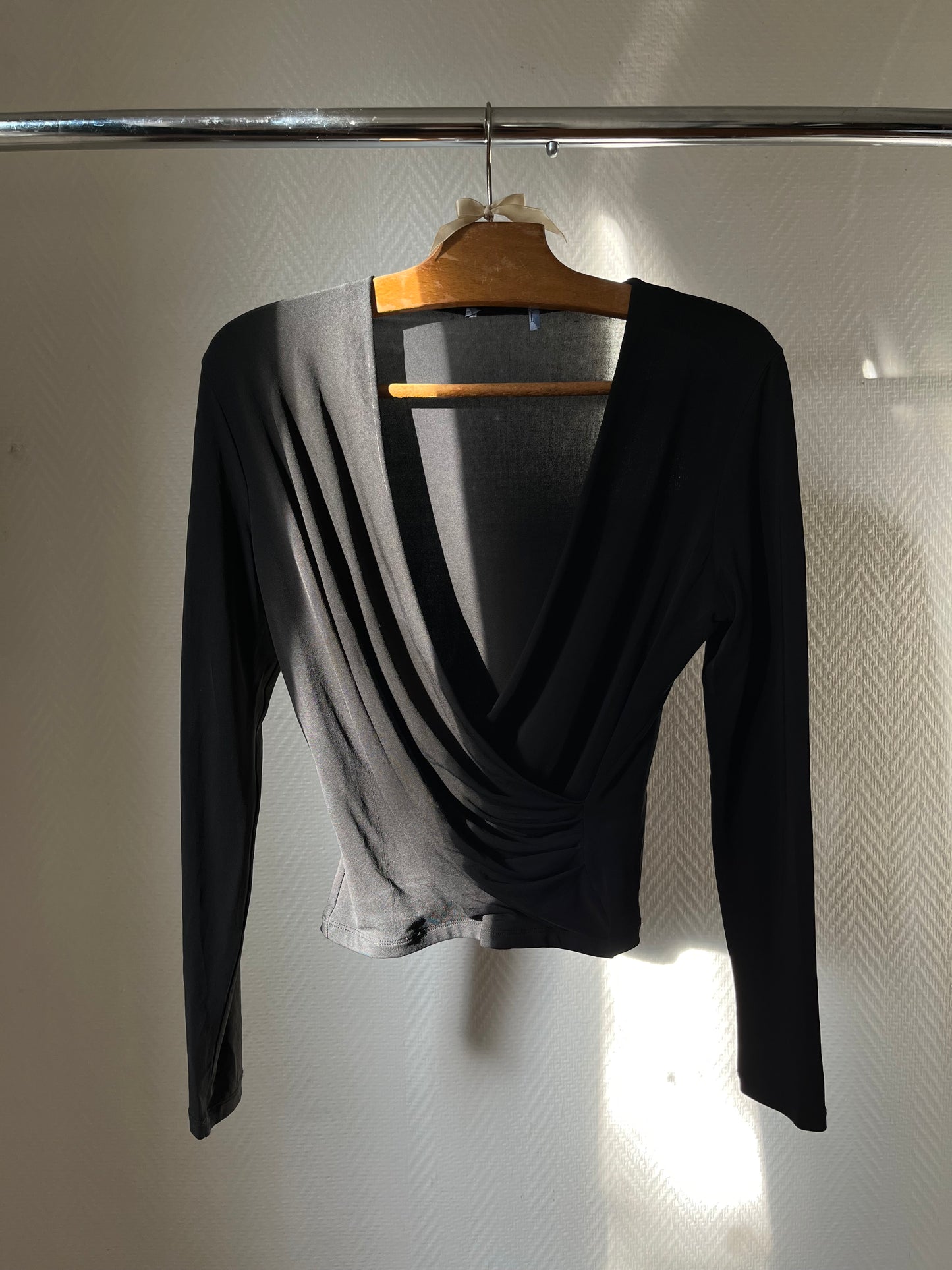 Vintage draped black top