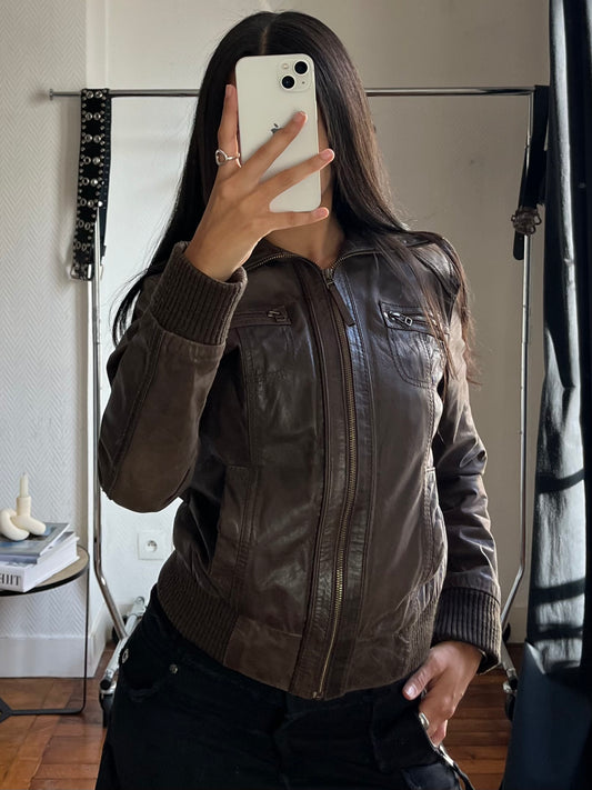 Vintage brown leather jacket