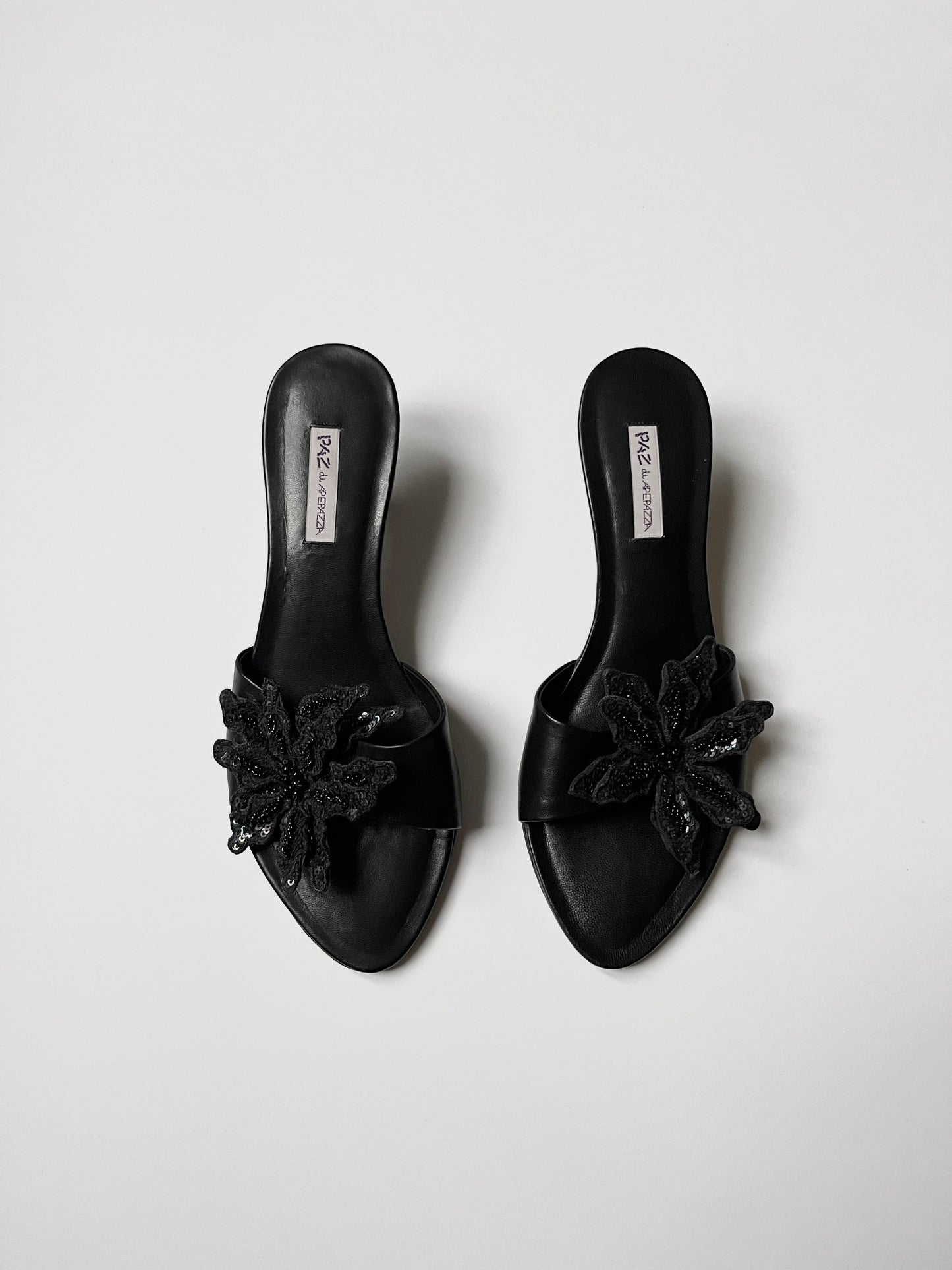 Vintage party flower mules