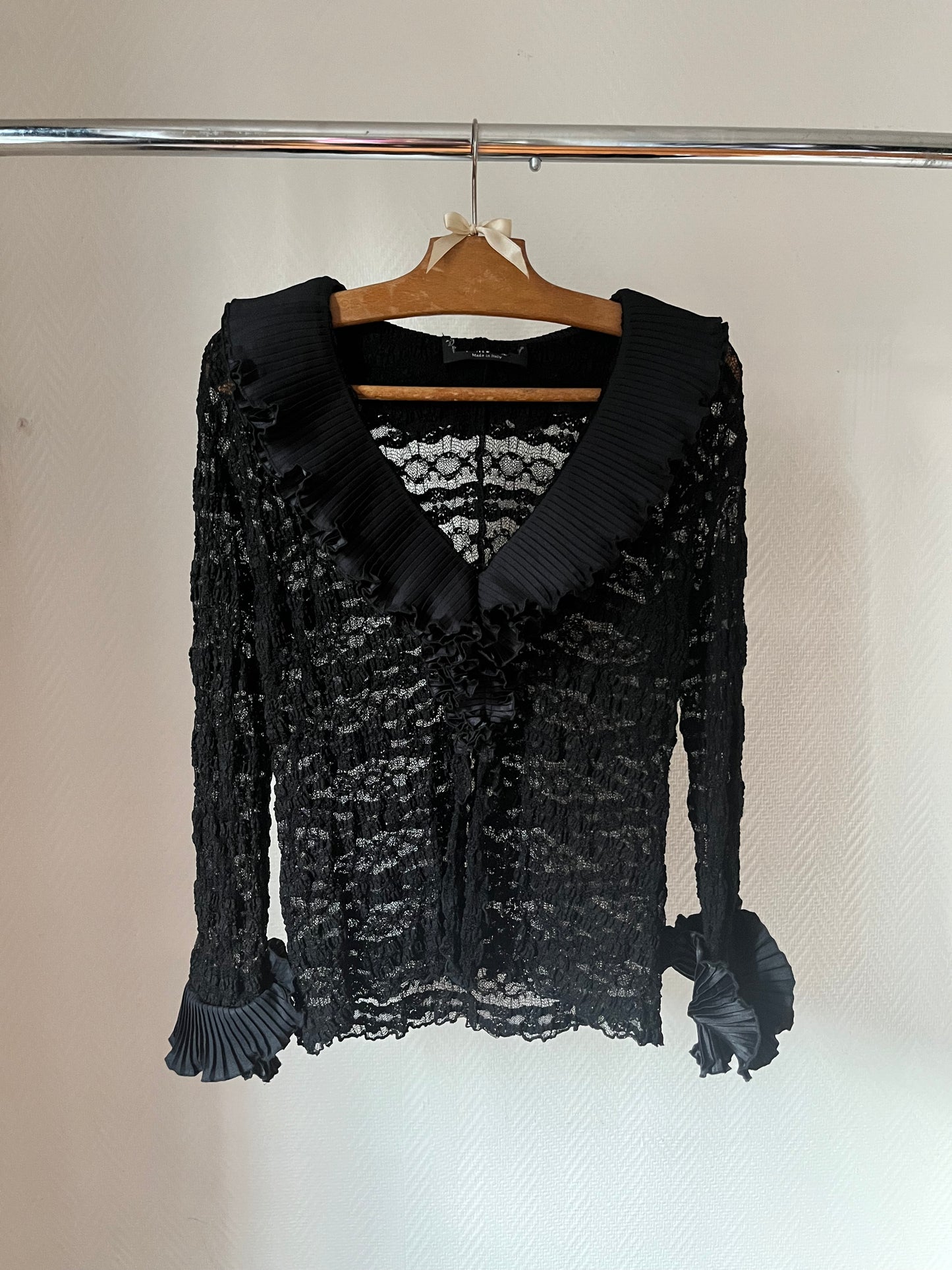 Vintage black lace blouse